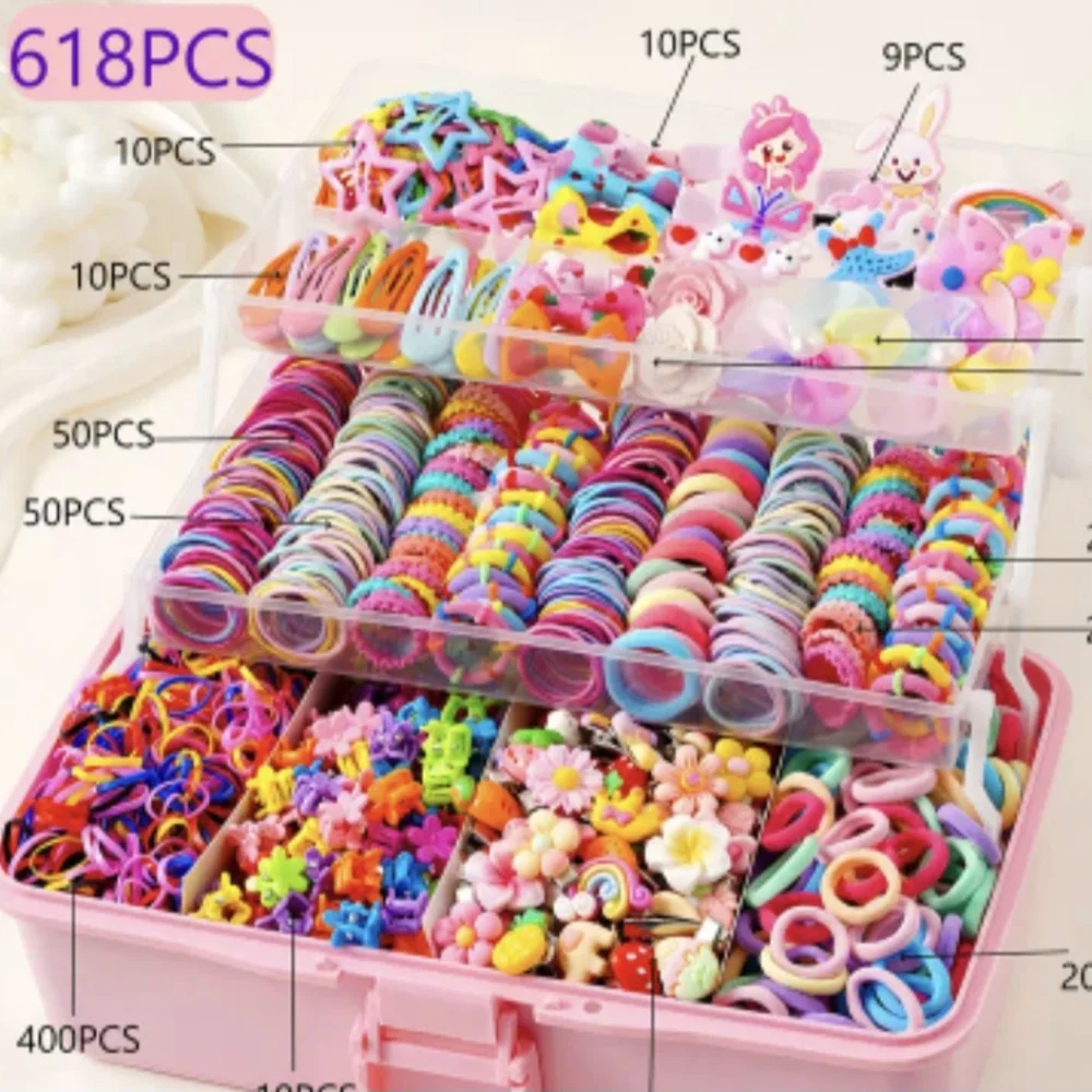 ๐๐618 Piece Colorful Kids Hair Accessories Set - Picture 10 of 10